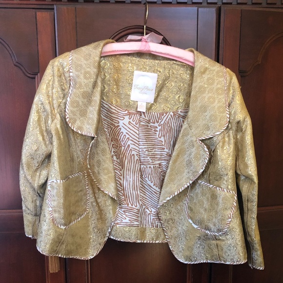 Tracy Reese Jackets & Blazers - NWT Tracy Reese Gold Brocade Striped Jacket Sz 4